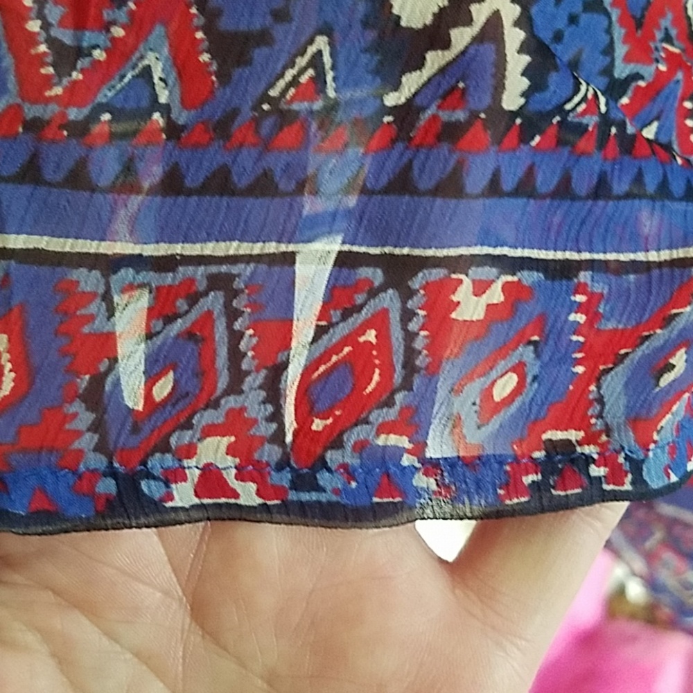 Lucky Brand graphic print sheer blouse - Picture 5 of 7